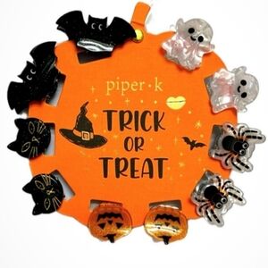 Halloween clips ghost bat cat spider and
